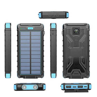 LED Light Telefon komórkowy Wodoodporny Solar Power Bank 10000mah 280g