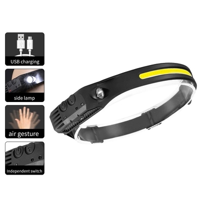 Latarka czołowa indukcyjna COB Lampa czołowa LED z wbudowaną baterią Latarka USB Ładowalna lampa czołowa Tryby oświetlenia