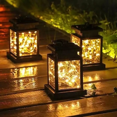 Wisząca latarnia kwiatowa wodoodporna dekoracja zewnętrzna Garland Fairy Solar Garden Courtyard Palace Lights