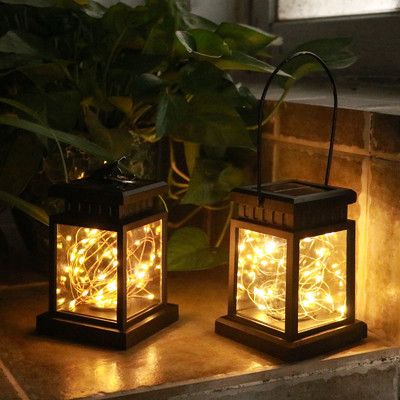 Wisząca latarnia kwiatowa wodoodporna dekoracja zewnętrzna Garland Fairy Solar Garden Courtyard Palace Lights