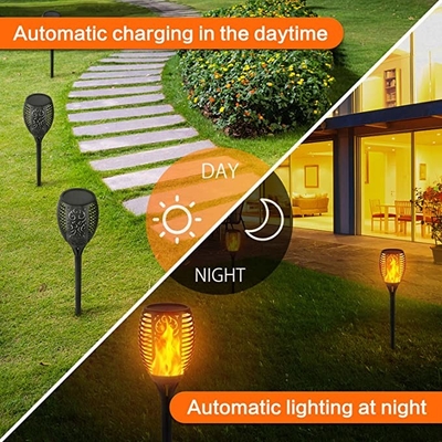 12LED 33LED Solar Flame Latarka Zewnętrzne miganie Wodoodporne słoneczne światło LED