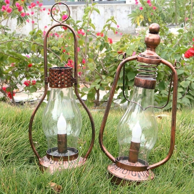 Wodoodporna IPX6 Solar LED Garden Lights Camping Wisząca lampa naftowa