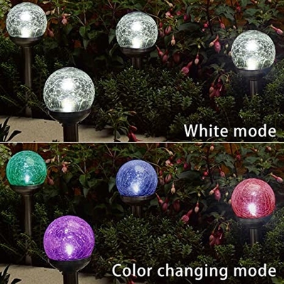 Anti Crack Glass Ball Solar LED Garden Lights Street Cricket Light 5V