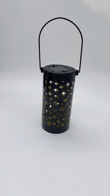 Żelazne puste latarnie słoneczne na zewnątrz Star Moon Retro Light Terrace Path Decoration IP66