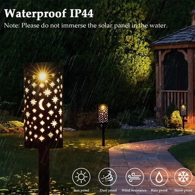 Żelazne puste latarnie słoneczne na zewnątrz Star Moon Retro Light Terrace Path Decoration IP66