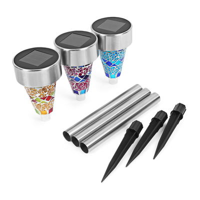 2V 40mAh Mozaika ze stali nierdzewnej Solar Garden Lights Witraż