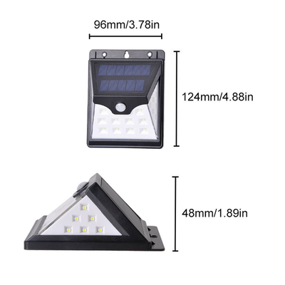 Podczerwień 22 Leds Zasilany energią słoneczną Kinkiet LED Czujnik ruchu IP65 180 °