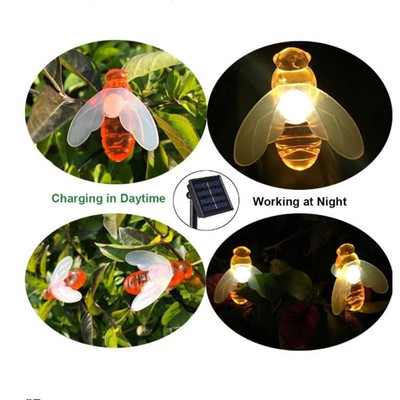 Zewnętrzne zasilane energią słoneczną łańcuchy świetlne LED Bee Solar Fairy Lights 5M/9M