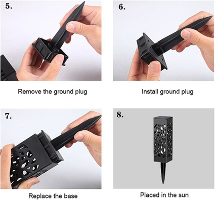 IP65 Trwałe dekoracyjne słoneczne oświetlenie ogrodowe LED Lawn Yard Hollow Path Light 1.2v 6000K