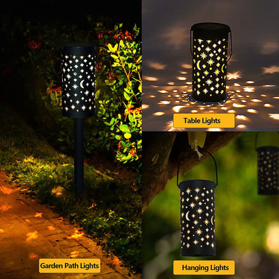 Wodoodporne dekoracyjne słoneczne lampy ogrodowe LED Star Moon Hollow Light 6000K