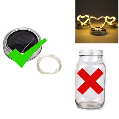 2700K LED Solar Powered Fairy Lights do Mason Jar Lid Wstaw kolor na zewnątrz