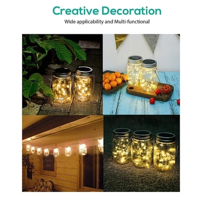 2700K LED Solar Powered Fairy Lights do Mason Jar Lid Wstaw kolor na zewnątrz