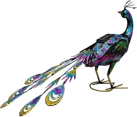 Outdoor Solar Metal Peacock Statue zasilane energią słoneczną światła rzemieślnicze Backyard Party Wedding Decor