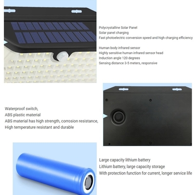 Home Street Solar Powered Zewnętrzne kinkiety IP65 Wodoodporny 102led 5,5V / 0,88W