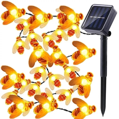 Zasilane energią słoneczną Honey Bee Fairy String Lights 20 diod LED do ogrodu na zewnątrz