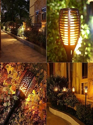 Outdoor Garden Solar Flame Torch Lights 96szt. Diody LED Latarki LED zasilane energią słoneczną