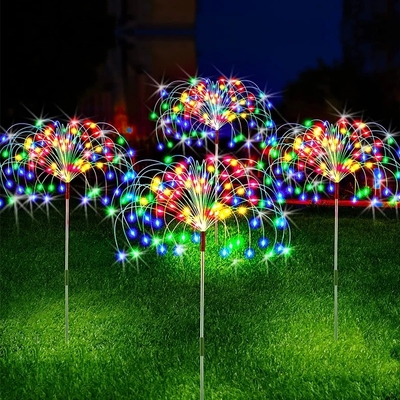 1.2V Solar LED Fajerwerki Outdoor Garden Fairy Lights Dekoracje Lawn Path Lights