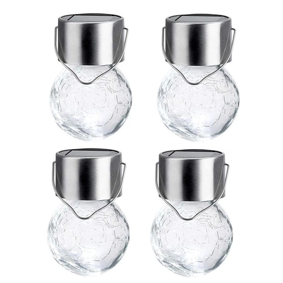 IP65 Solar Crackle Light Wodoodporna dekoracja Szklana kula Żyrandol