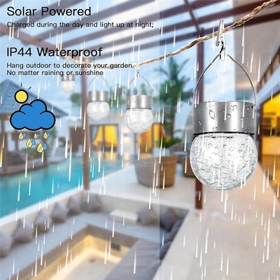 IP65 Solar Crackle Light Wodoodporna dekoracja Szklana kula Żyrandol