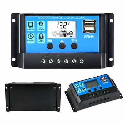 Wyświetlacz LCD Sterownik solarny Regulator 12V / 24V 60A 50A 40A 30A 20A 10A PWM USB 5V