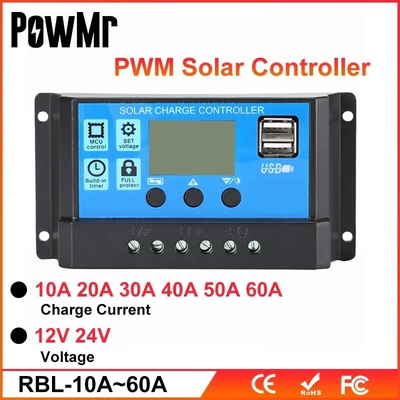PWM Regulator panelu ładowania słonecznego 10A 20A 30A 40A 12V 24V 36V 48V