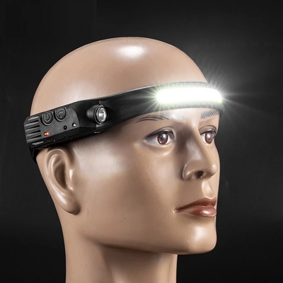 Latarka czołowa indukcyjna COB Lampa czołowa LED z wbudowaną baterią Latarka USB Ładowalna lampa czołowa Tryby oświetlenia