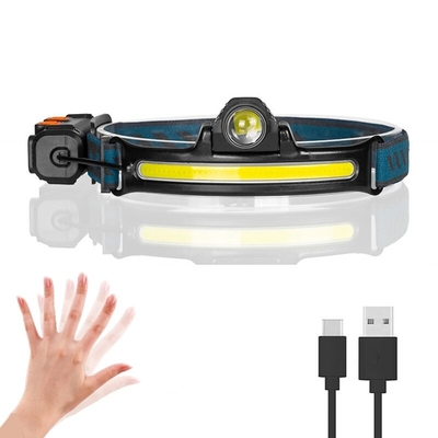 Latarka czołowa ładowana na USB Zoom COB LED Czołówka Wbudowana bateria Latarka Wielofunkcyjna 6 trybów Czołówka